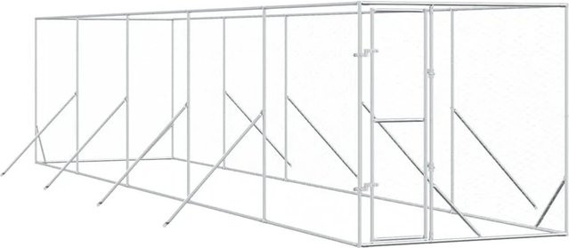 vidaXL Outdoor-Hundezwinger aus verzinktem Stahl in Silber B: 2 m, T: 10 m, H: 2 m - Bild 1