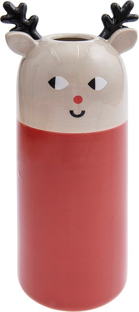 Rico Design Keramik Vase Rentier in Rot, Höhe: 29 cm - Bild 1