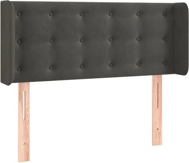 vidaXL Kopfteil mit Ohren in Dunkelgrau aus Samt, B/T/H: 83 x 16 x 78/88 cm - Bild 1