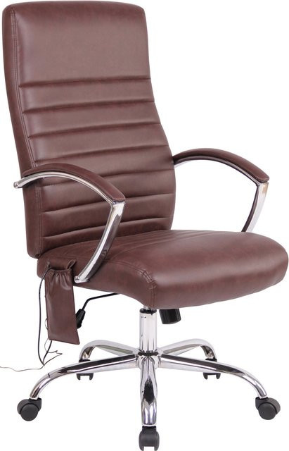 TPFLiving Bürostuhl Vallon Executive Chair aus Kunstleder mit Massagefunktion in Bordeauxrot - Bild 1