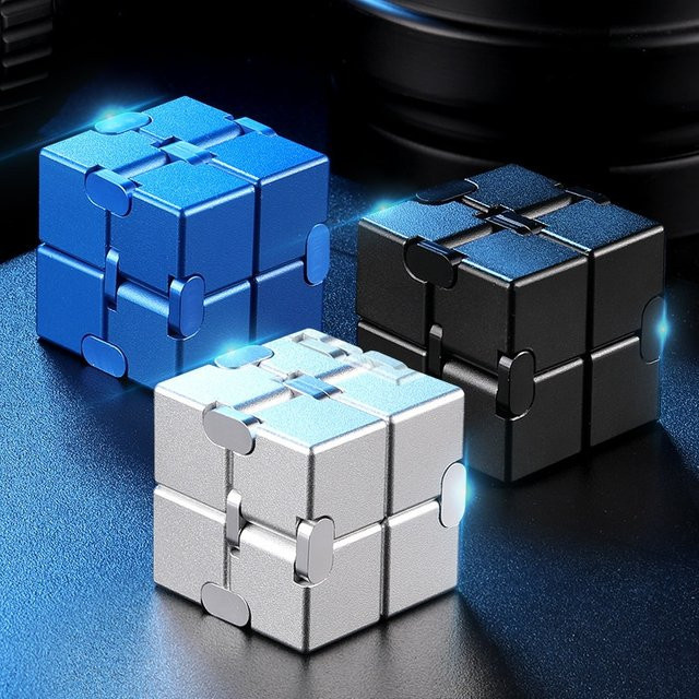 GSF Metall-Infinity-Fidget-Cube, schwarz - Bild 1