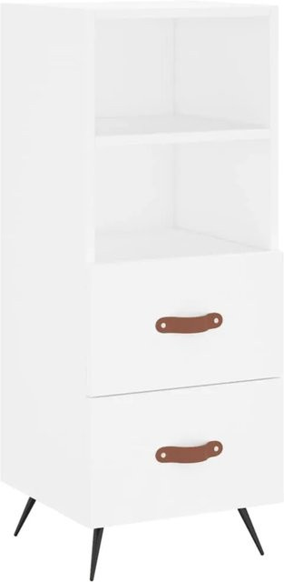 vidaXL Sideboard modern in Weiß aus Holzwerkstoff und Metall, B/T/H: 34,5 x 34,5 x 90 cm - Bild 1