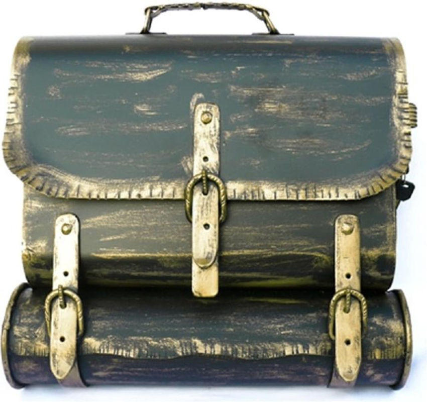 HMF Briefkasten 506 Antik in Gold aus Metall, B: 36 cm, H: 41 cm, T: 8,5 cm - Bild 1