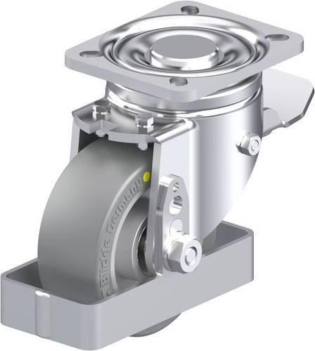 Blickle Stahlblech-Lenkrolle LH-ALTH 101K-1-ST-AS-FS in Silber, Rad-Durchmesser: 100 mm, Tragfähigkeit: 420 kg - Bild 1