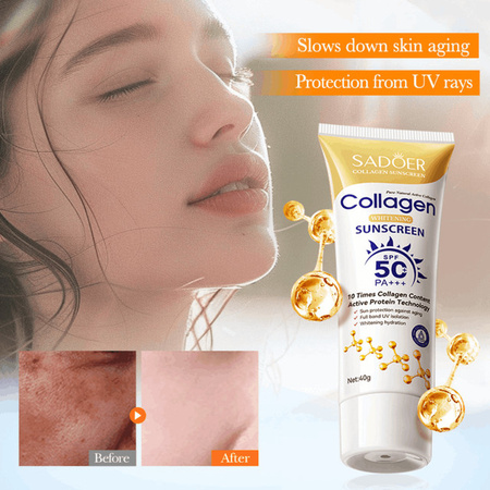 SADOER Kollagen Sonnencreme SPF 50+, Gesicht