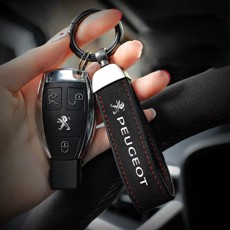 Schlüsselanhänger Wildleder, Metall, Peugeot, Unisex - Bild 3
