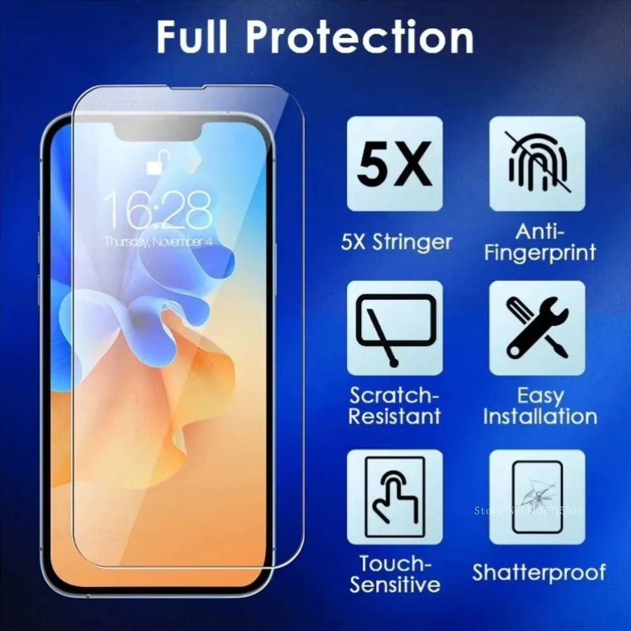 DIXSG 2er Set Displayschutzfolie aus gehärtetem Glas für iPhone 16 15 14 13 12 Pro Max Plus XS transparent - Bild 6