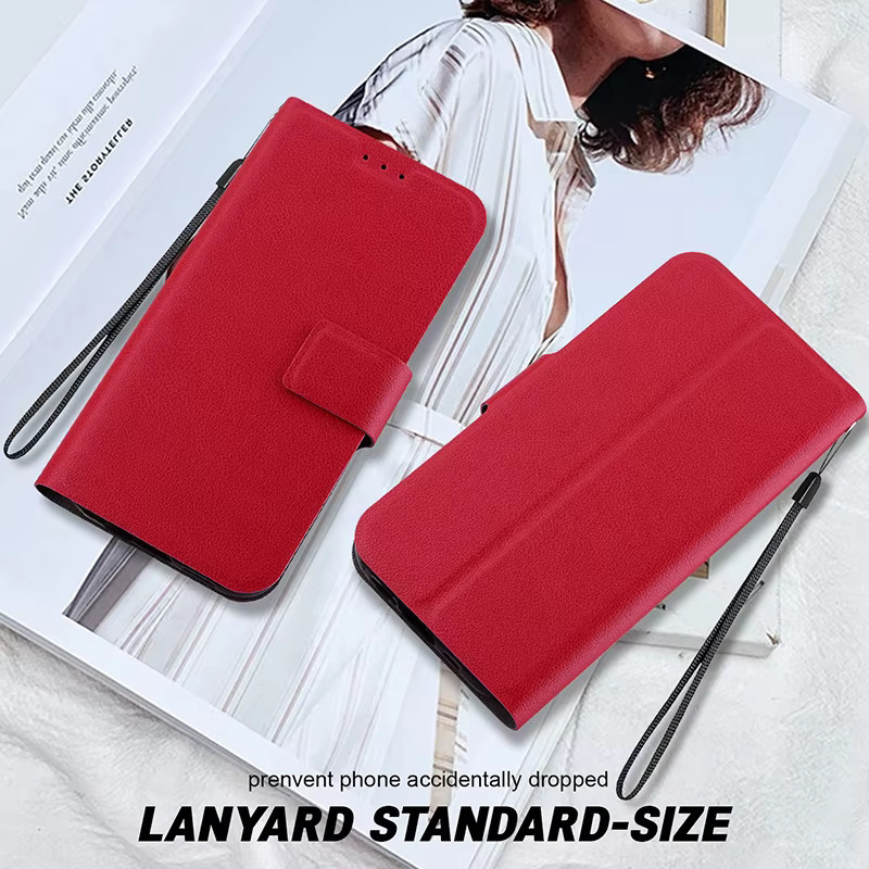 Magnetische Leder-Handyhülle Wallet Case für Motorola E20 E30 E40 E7I Power E6 Play E7 Plus E22i E13 E6i E6S in Schwarz - Bild 5