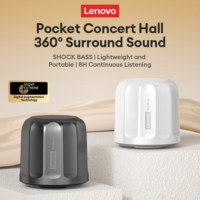 Lenovo HD107 Kabelloser Bluetooth V6.0 Stereo-Surround-Lautsprecher in Weiß mit TF-Karte und USB-Anschluss - Bild 1