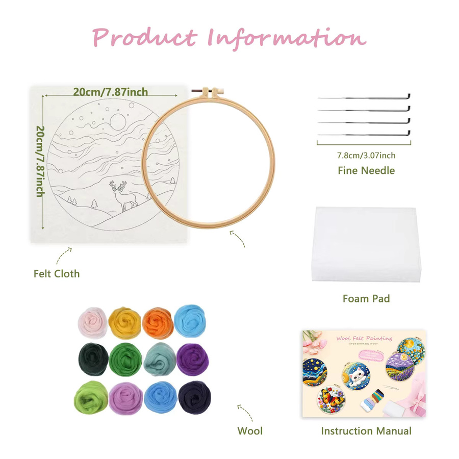 Gatyztory DIY Wolle Nadel Filz Starter Set, Filz, Tiere, Natur - Bild 1