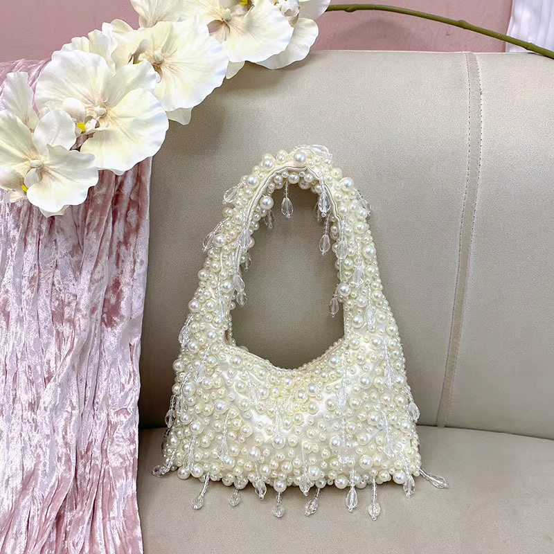 HIGHREAL Clutch Tasche, Perle, Quaste - Bild 2