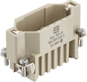 Harting Kontakteinsatz Crimp 09210153001 aus Kunststoff in Beige und Grau - Bild 1