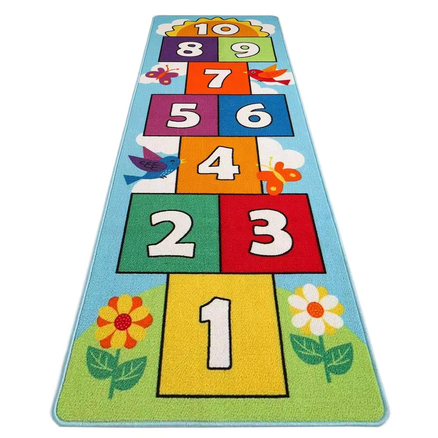 VIKAMA Spielteppich mit Hüpfspiel-Motiv für Kinder, bunter Bodenmatten-Teppich für Wohnzimmer oder Badezimmer, B/T/H: 120 x 40 x 40 cm, Mehrfarbig - Bild 4