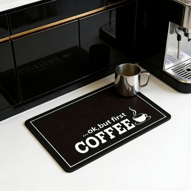 VIKAMA Abtropfmatte für Kaffeemaschinen und Bartheken aus Silikon, Schwarz, B/T: 30,0 x 20,0 cm - Bild 1
