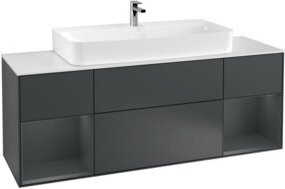 V&B Finion Waschtischunterschrank mit Wandbeleuchtung in Matt Lacquer, Breite: 160 cm, Höhe: 50,1 cm, Tiefe: 50,1 cm - Bild 1