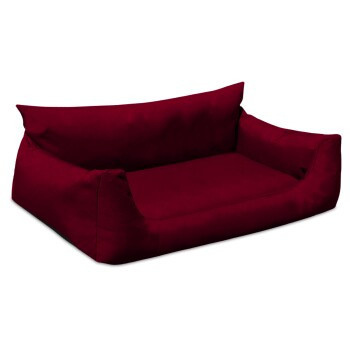 Tierlando NEMO Hundebett Hundesofa in Bordeaux Rot mit erhöhtem Rand und abnehmbarem Bezug, B/T/H: 100 x 80 x 25 cm - Bild 3