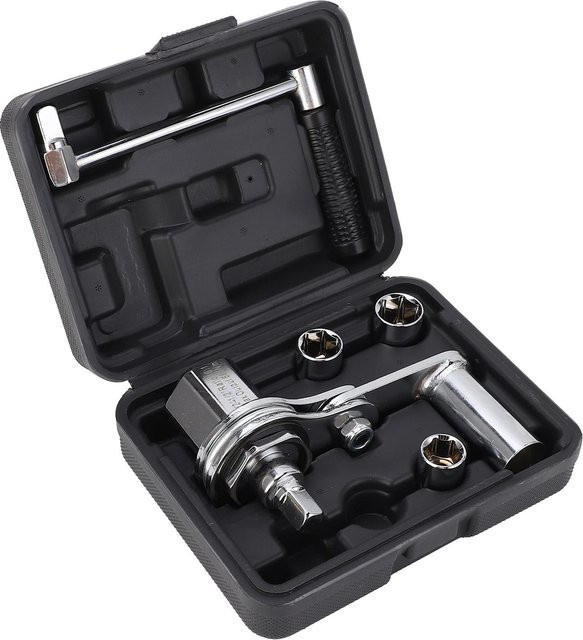Nensit Torsionsverstärkerschlüssel mit 1:16-Gang-Übersetzung und Steckschlüsseln in 17 mm, 19 mm und 21 mm für PKW, Silber - Bild 1