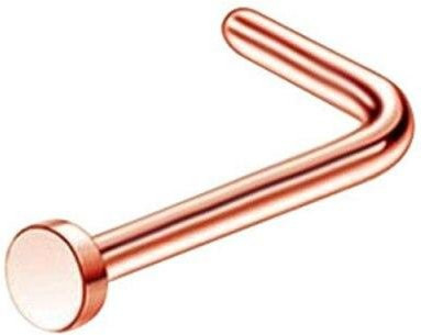 YIRAN Jewelry Nasenring Edelstahl, L-förmig, Zirkonia, Roségold, Adult - Bild 1