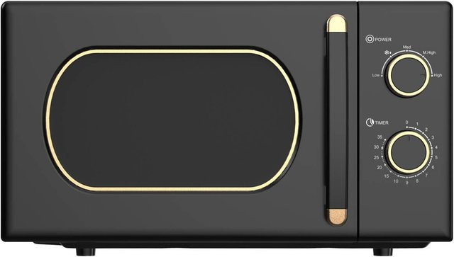 Pocoline Mikrowelle Solo in Schwarz aus Metall mit 20 l Volumen, B/H/T: 32,6 x 26,3 x 45,6 cm - Bild 1