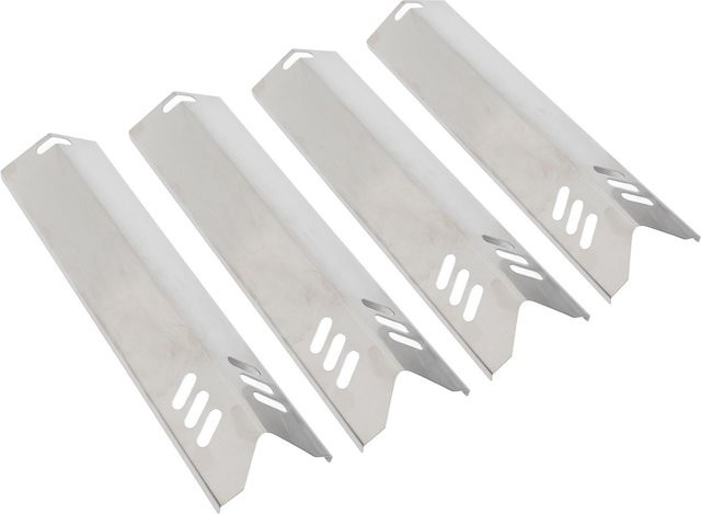 Shoemst 4er-Set verstellbare Grill-Hitzeschutzplatten aus Edelstahl in Silber für Gasgrills - Bild 1