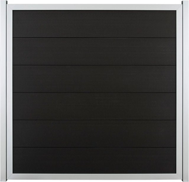 GroJaViento Zaunelement Anthrazitgrau mit silbernem Rahmen B/H: 180 x 180 cm - Bild 1