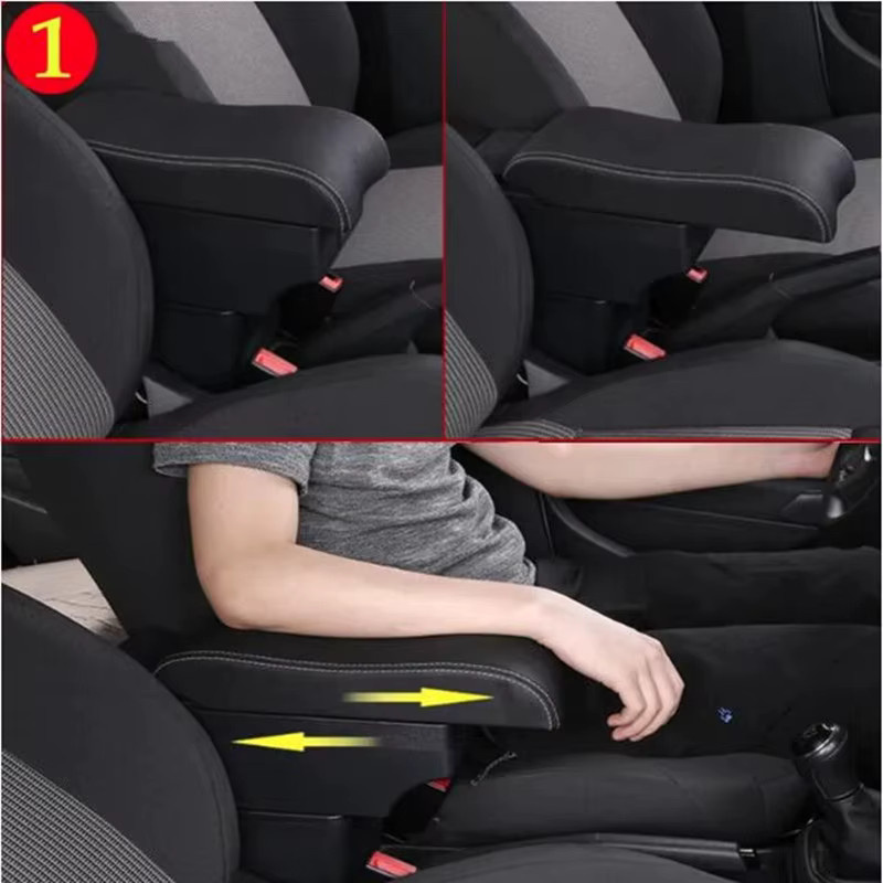 HuangZM Auto-Armlehnenbox für Citroen C4 Hatchback 2004-2010 mit USB-Anschluss in Schwarz - Bild 4