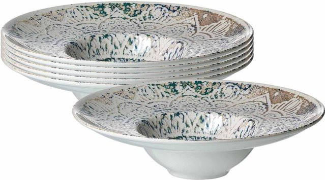 Ritzenhoff & Breker Gourmetteller Luigi Dinner Plate aus Keramik, Multicolour, 6er Set, Durchmesser: 25 cm - Bild 1