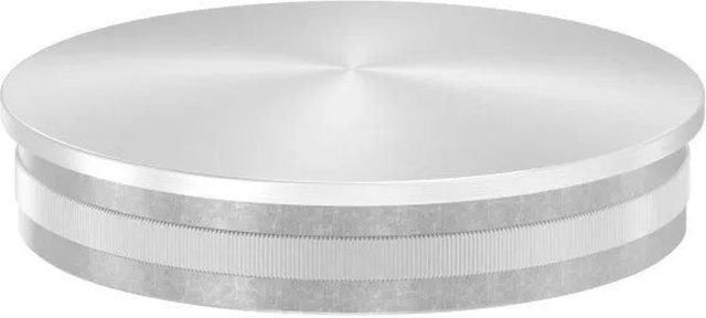 FeNau Einschlagstopfen aus V2A Edelstahl in Silber für Rohr Ø 88,9 x 2,0 mm, leicht gewölbt mit Rändelung - Bild 1
