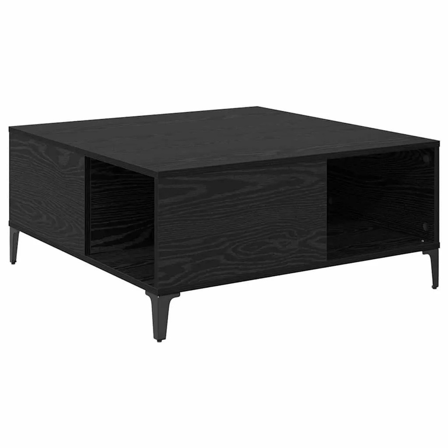 vidaXL Couchtisch in Schwarz und Eichen-Optik im industriellen Look, B/T/H: 80 x 80 x 36,5 cm - Bild 2