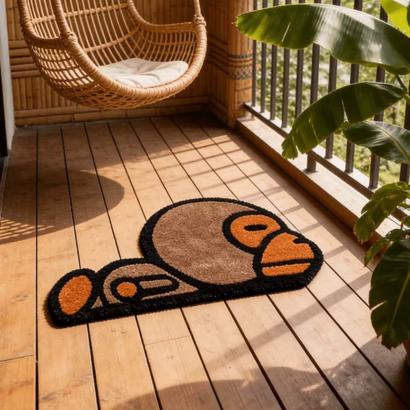 VIKAMA Kinderzimmerteppich mit Affen-Motiv für das Schlafzimmer - Bild 2