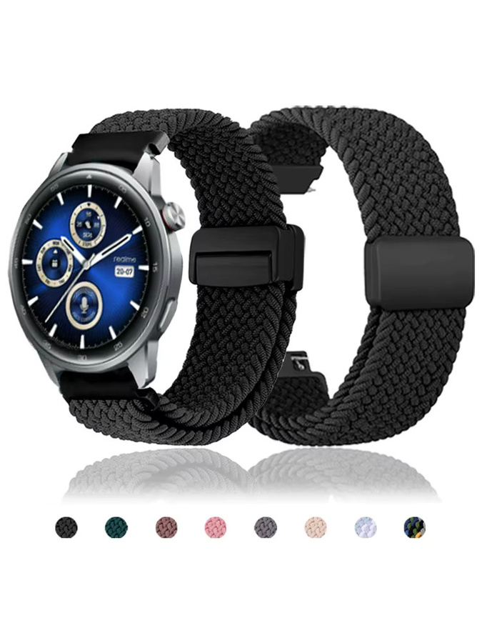 Realme Uhrenarmband Nylon, 22 mm, Schwarz, Unisex - Bild 7