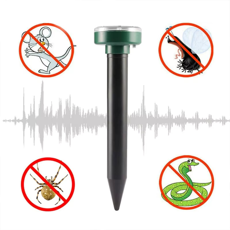 DOUWENXI Solar-Ultraschall-Maulwurfabwehr mit elektronischem Schlangen- und Insektenvertreiber durch leistungsstarke Vibration und Sonnenaufladung - Bild 4