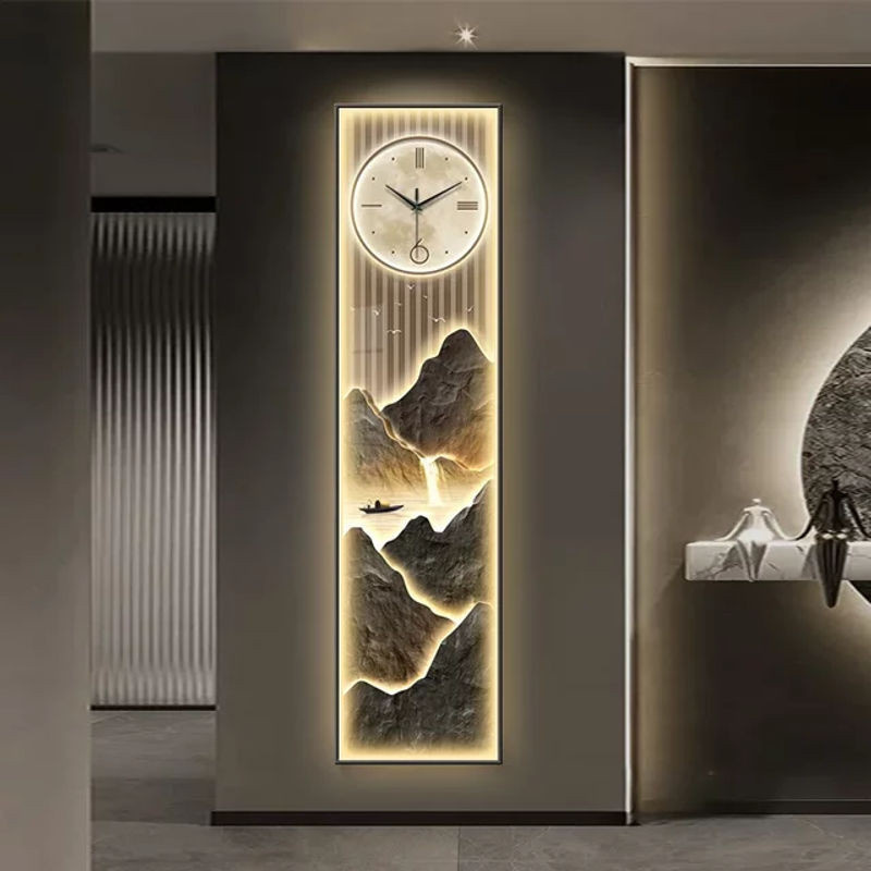 DUTRIEUX Wanduhr aus Holz in Schwarz mit LED-Beleuchtung, minimalistisches Nordic Design, analog und rund - Bild 1