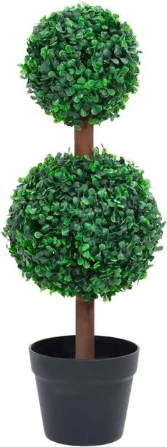 furnicato Künstlicher Buchsbaum in Kugelform mit Topf, Grün, Höhe: 60 cm - Bild 1