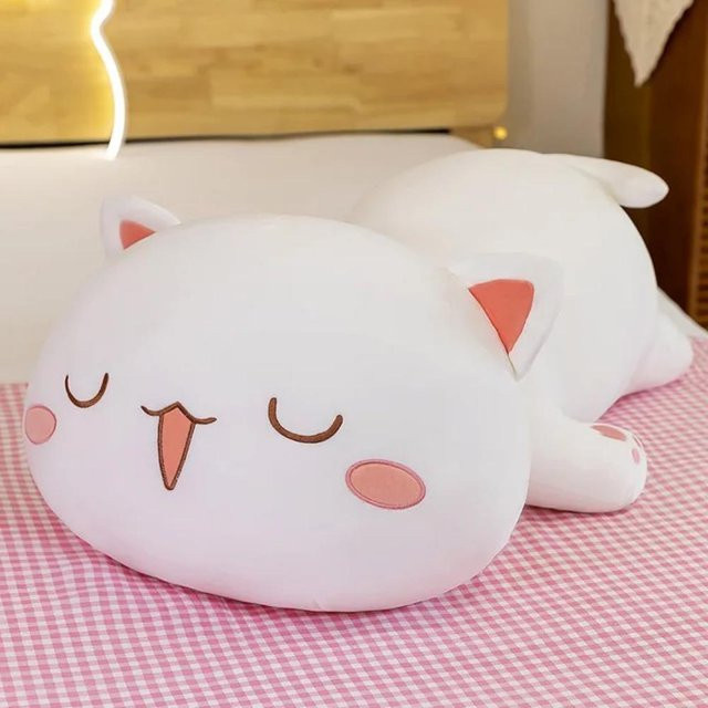 Kidsly Kawaii Mitao Katze Plüschtier, Pfirsich Katze Plüschpuppe, 50cm - Bild 1