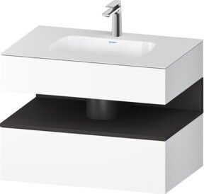 Duravit Einbauwaschtisch-Möbel-Set Qatego in Grau und Weiß, B/T/H: 80 x 55 x 60 cm - Bild 1