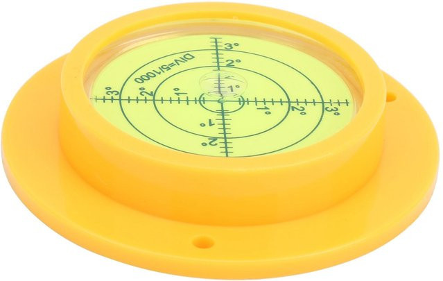 Fishine Runde Wasserwaage mit Skala für Kamera-Plattform-Balance, Gelb/Transparent, Durchmesser: 17 mm, Höhe: 90 mm - Bild 1