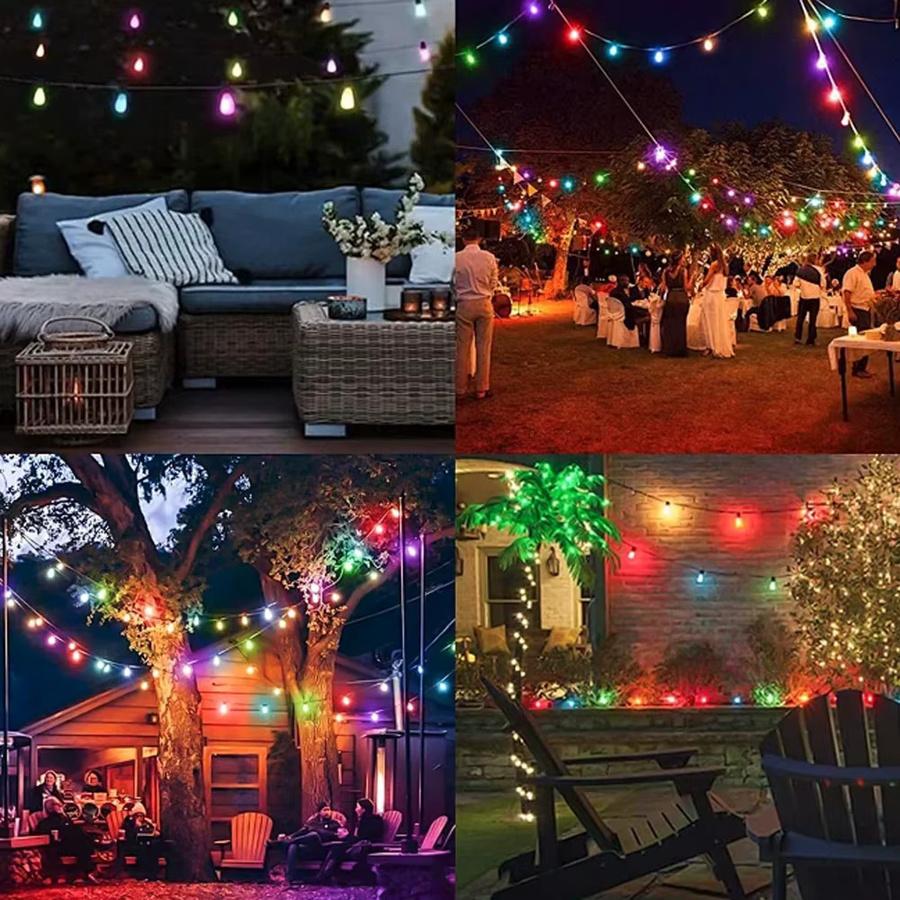 Grensk LED G40 Weihnachts-Lichterkette mit mehrfarbigen Globus-Glühbirnen E12 für die Außenbeleuchtung im Garten und zur Feiertagsdekoration - Bild 6