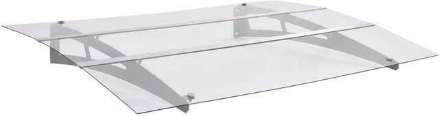 vidaXL Türvordach in Silber und Transparent aus PET, B/T/H: 150 x 90 x 1,35 cm - Bild 1