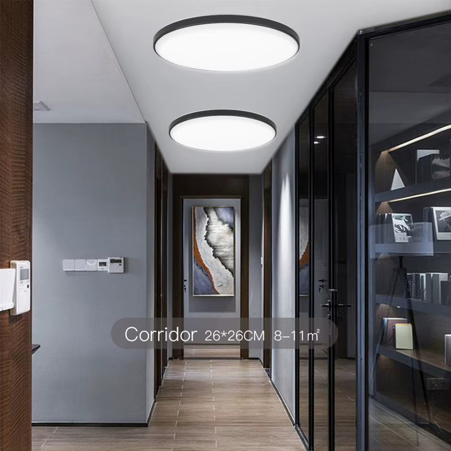 LANGYUE Moderne LED-Deckenleuchte in Weiß, Ultradünne runde Deckenlampe mit 30W für Badezimmer, Küche und Schlafzimmer - Bild 2