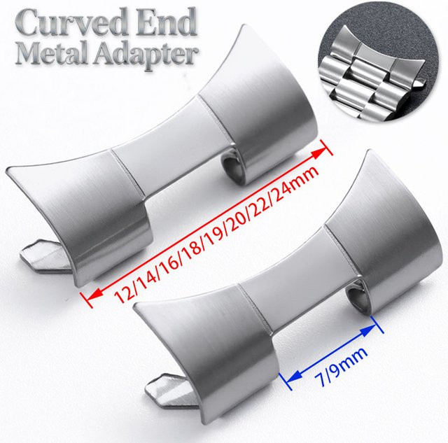 HQstrap Edelstahl-Adapter, gebogenes Ende, Silber, Unisex - Bild 1