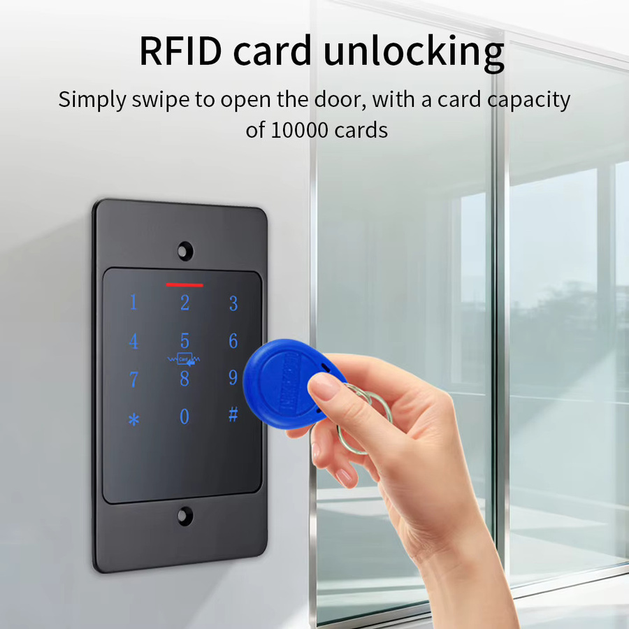 LUCKING DOOR H5 WLAN Zugangskontrolle mit Tuya App Unterstützung, RFID-Tastatur aus Metall, IP67 Wasserdicht, Schwarz, Einbauinstallation - Bild 3