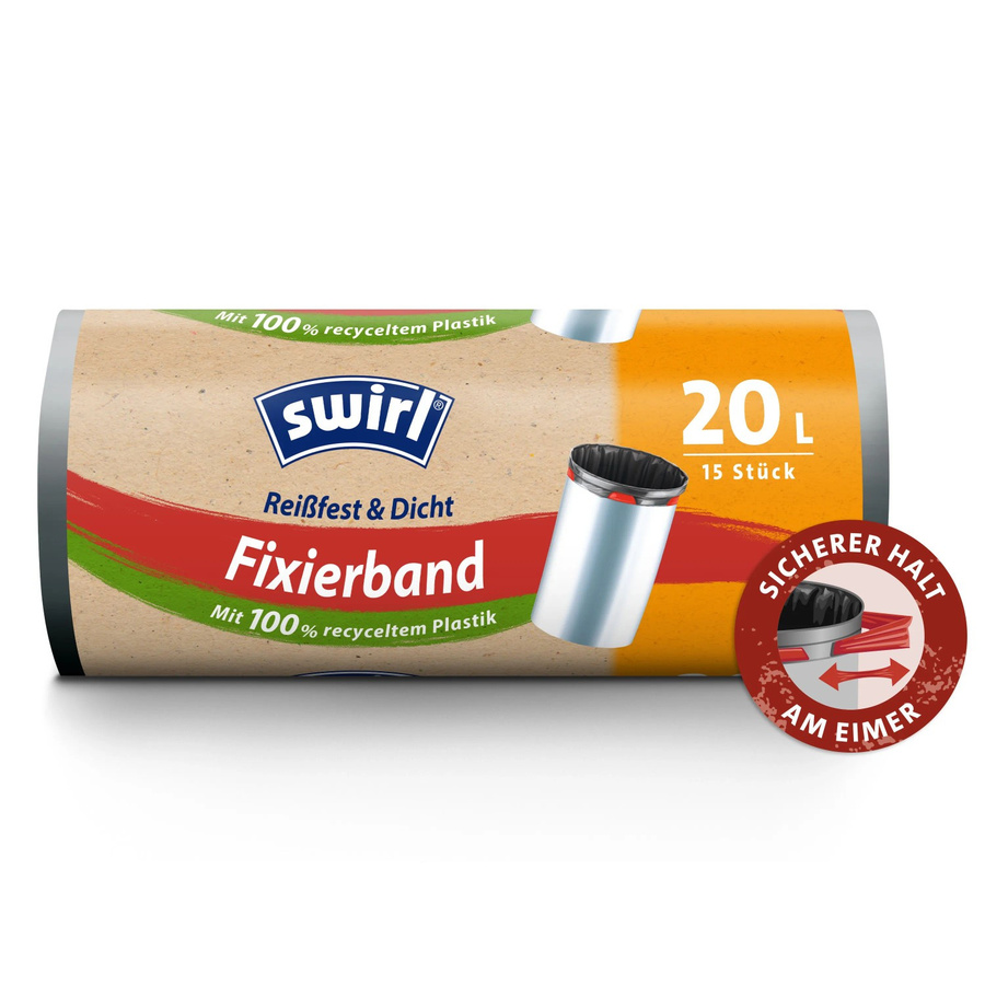 Swirl Fixierband-Müllbeutel 20 Liter, 15 Stück - Bild 2