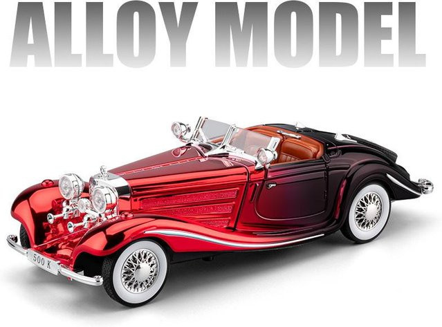 Linyi toy car 1936 Benz 500K Automodell, 1:24, mit Licht und Sound, Metall - Bild 1