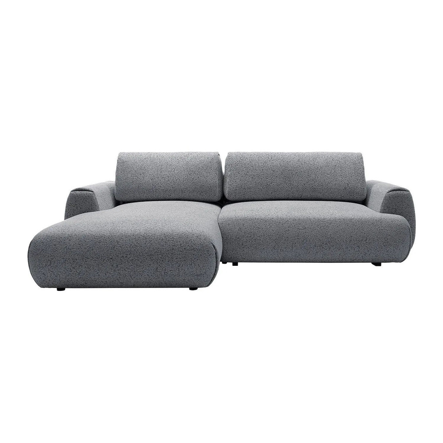 Vente-unique Schlafsofa Monelia in Grau, L-Form mit meliertem Stoff - Bild 2