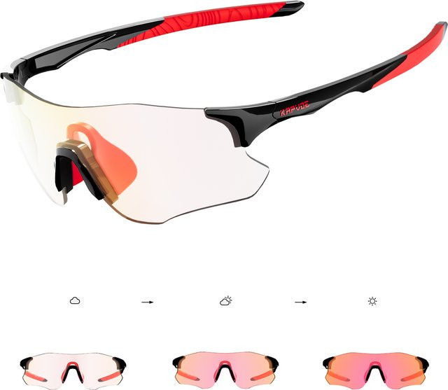 KAPVOE Sportsonnenbrille, Herren, blau rot, Kunststoff, Photochrome - Bild 1
