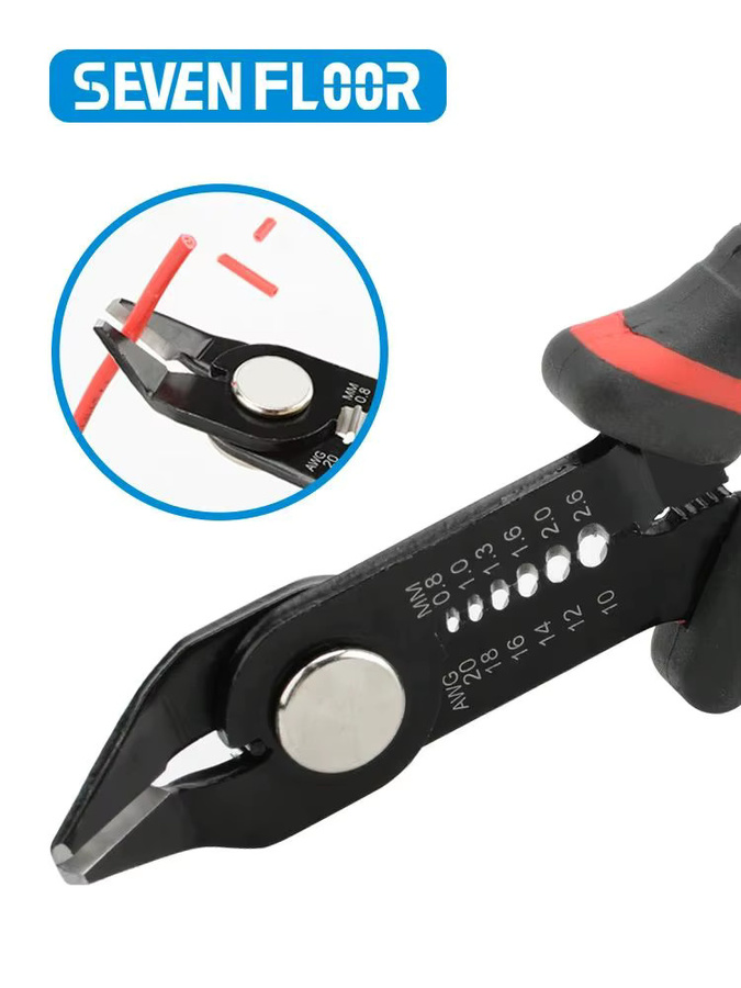 Automatische Abisolierzange und Kabelcrimper in Schwarz für Elektriker-Reparaturarbeiten - Bild 6