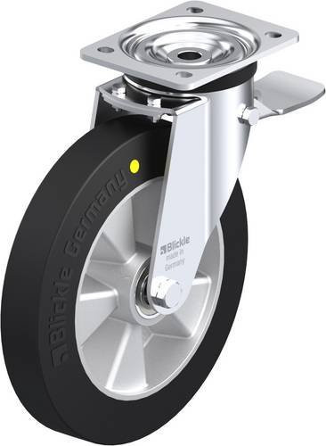 Blickle L-ALEV 250K-3-ST-EL Lenkrolle mit Feststeller in Schwarz-Grau, Rad-Durchmesser: 25 cm, Tragfähigkeit: 500 kg - Bild 1