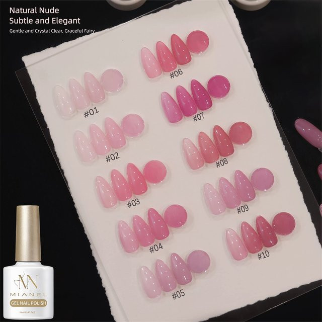 MIANEL Jelly Gel Nagellack, Nude Pink, 10 ml - Bild 1