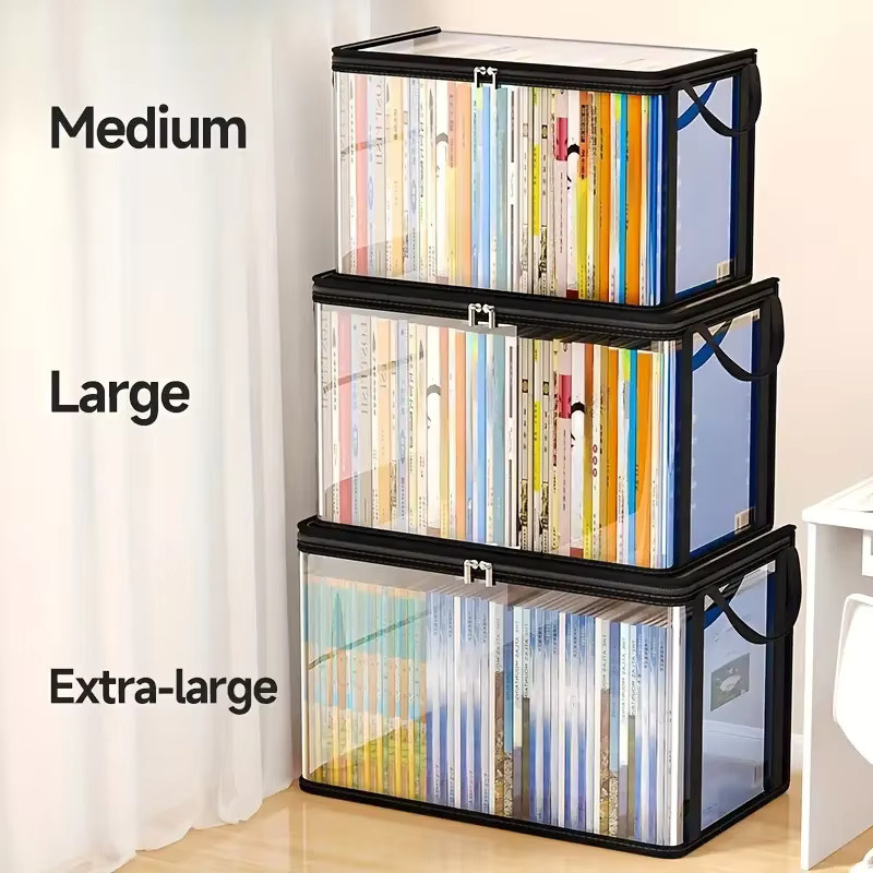 2er-Set Transparente PVC-Aufbewahrungsboxen mit Klappdeckel und Sichtfenster als Multifunktionaler Organizer für Büro und Bastelbedarf - Bild 4